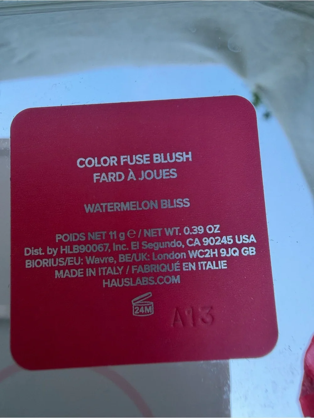 NIB Haus Labs By Lady Gaga Silver Compact Mirror Blush in Watermelon Bliss